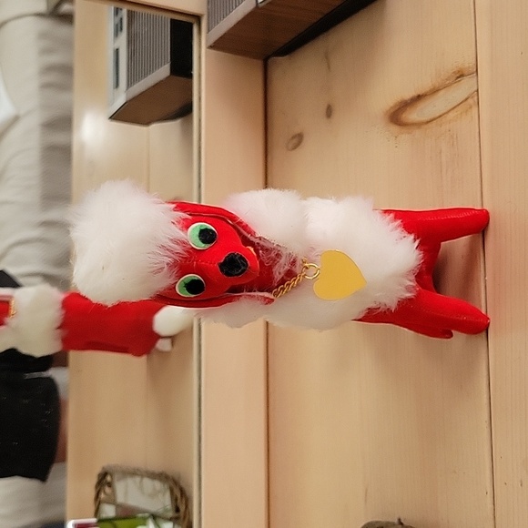 Vintage Herman Pecker & Co. Red Felt Poodle Dog -2 - Picture 1 of 5